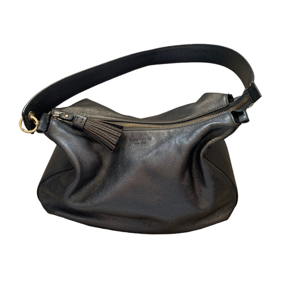 Kate Spade Pewter Leather Shoulder Purse - Picture 1 of 11